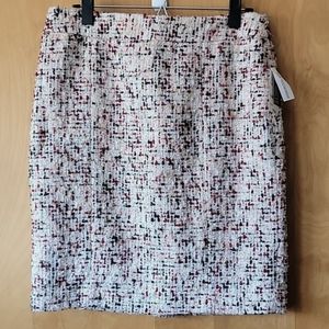 Bar III Mallaga Red Combo Tweed Skirt